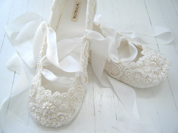 ballet flat bridal shoes