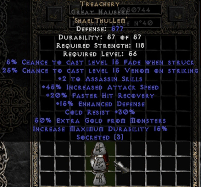 Best cRPGs TREACHERY RUNEWORD, Diablo 2 Resurrected, Perfect Superior