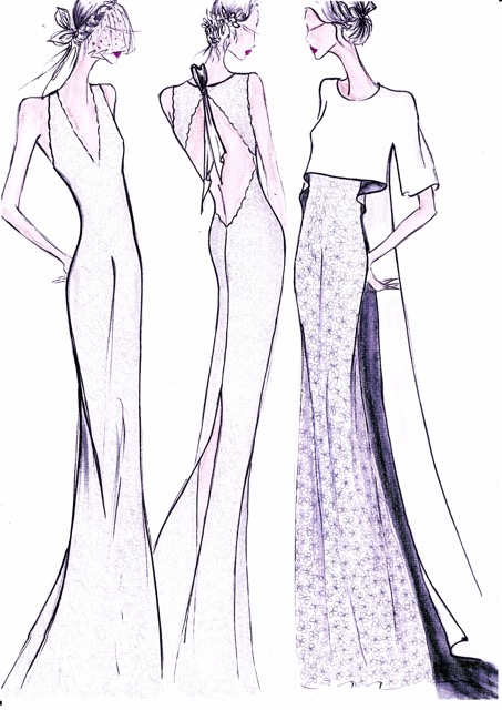 robes de mariée dessin et création @ FANNY LIAUTARD