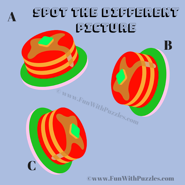 Spot the Odd One Out Picture Puzzle: Kids Pancake Fun