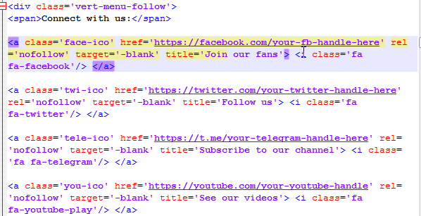 Social Follow Buttons Replacement - iVMega Premium Blogger Template Installation and Setup Guide