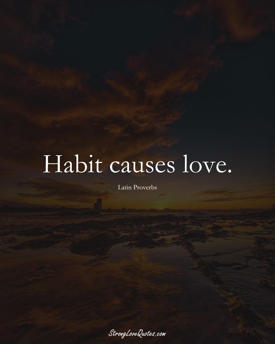 Habit causes love. (Latin Sayings);  #aVarietyofCulturesSayings