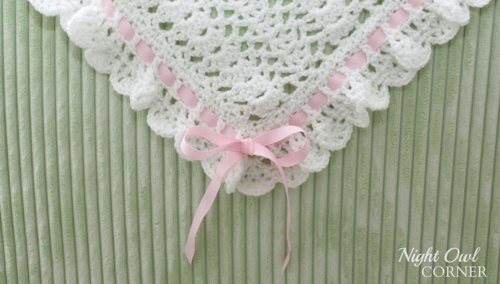 Night Owl Corner Ribbons and Ruffles Baby Blanket