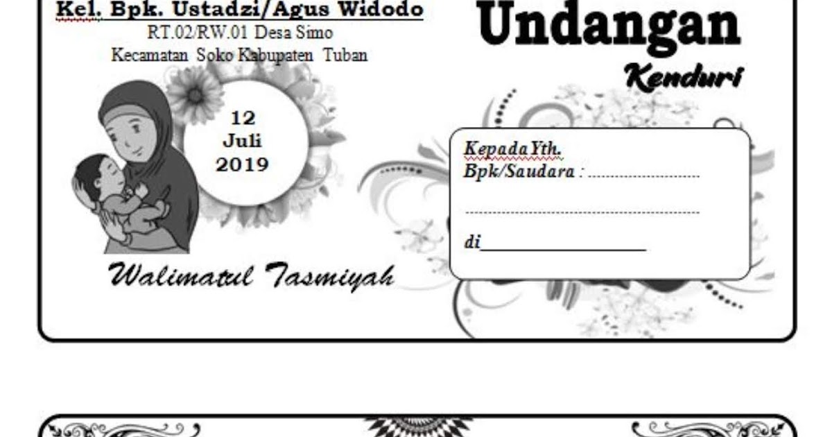 Download Undangan Tasyakuran Walimatul Tasmiyah Mas