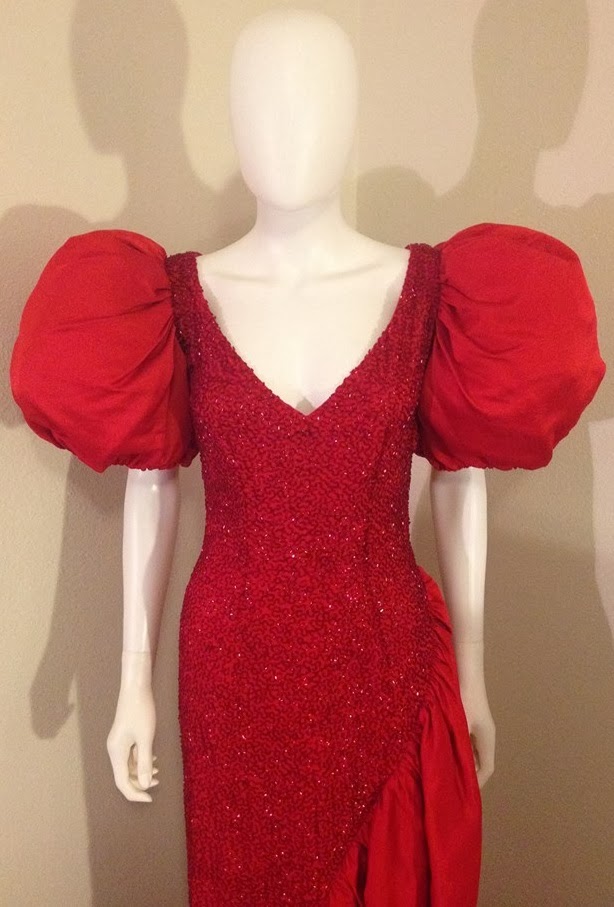 Nolan Miller Collector: My Collection: Red beaded Alexis gown
