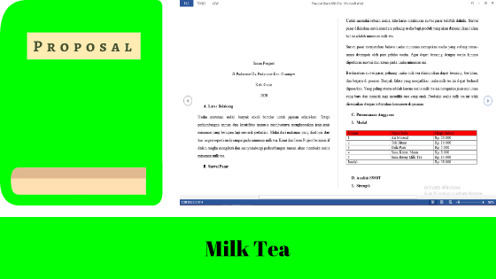 (Pdf) Contoh Proposal Usaha Milk Tea Tentang Proposal