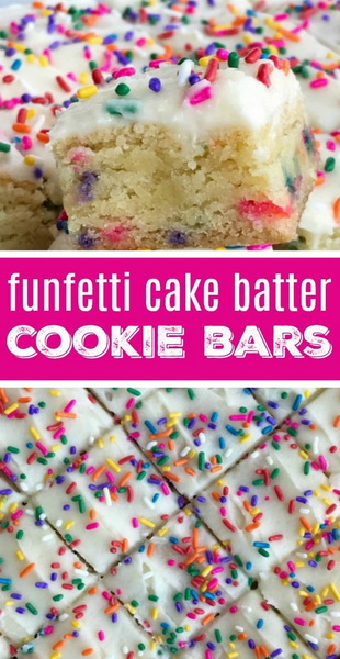 Funfetti Cake Batter Cookie Bars Recipe