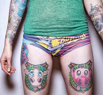 Fotos de tatuagens de animais - Porco e vaca