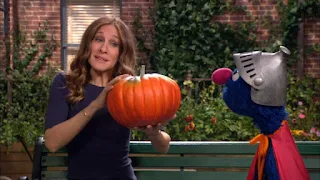 Sarah Jessica Parker, Super Grover, celebrity, pumpkin, Sesame Street Episode 4311 Telly the Tiebreaker season 43