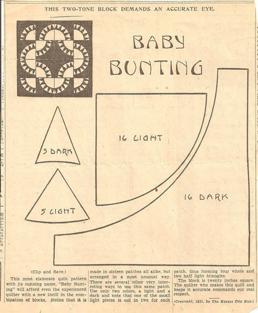 Cloud of Quilt Patterns Baby Bunting or Rattlesnake?