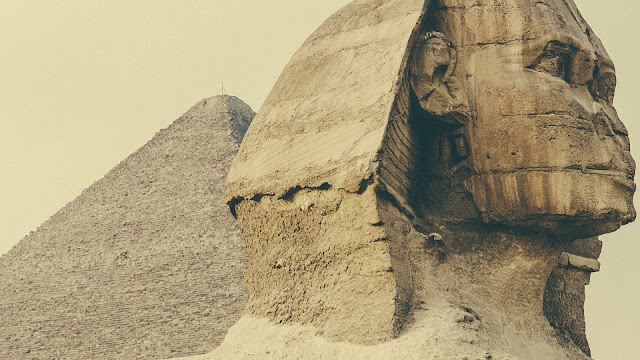 Fondo Monumento de una Esfinge Egipcia