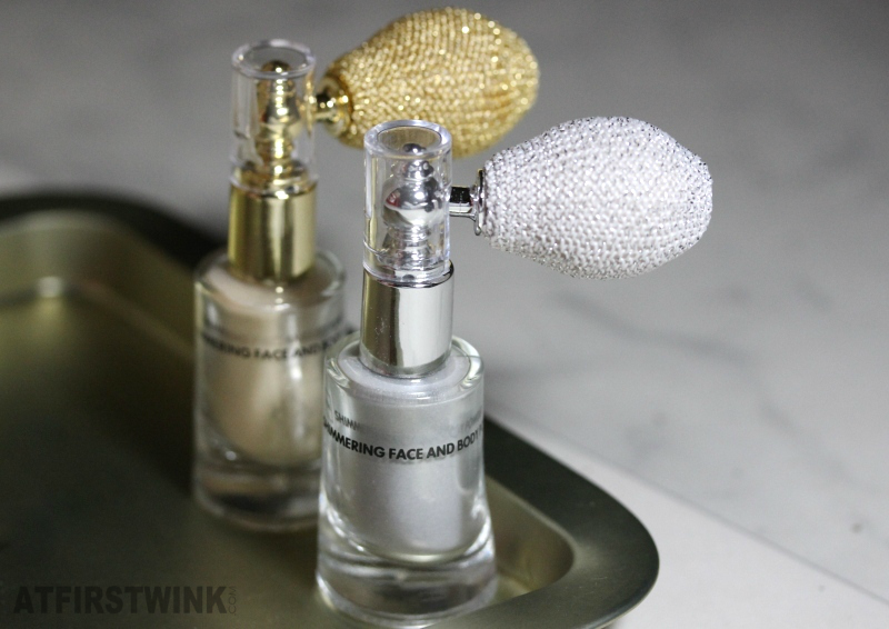 Review HEMA shimmering face and body powder silver and gold
