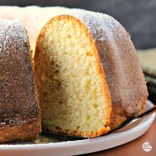 Easy Bourbon Butter Cake | by Renee's Kitchen Adventures - Easy dessert recipe for a moist and buttery cake infused with bourbon! Perfect for special occasions or holidays! 