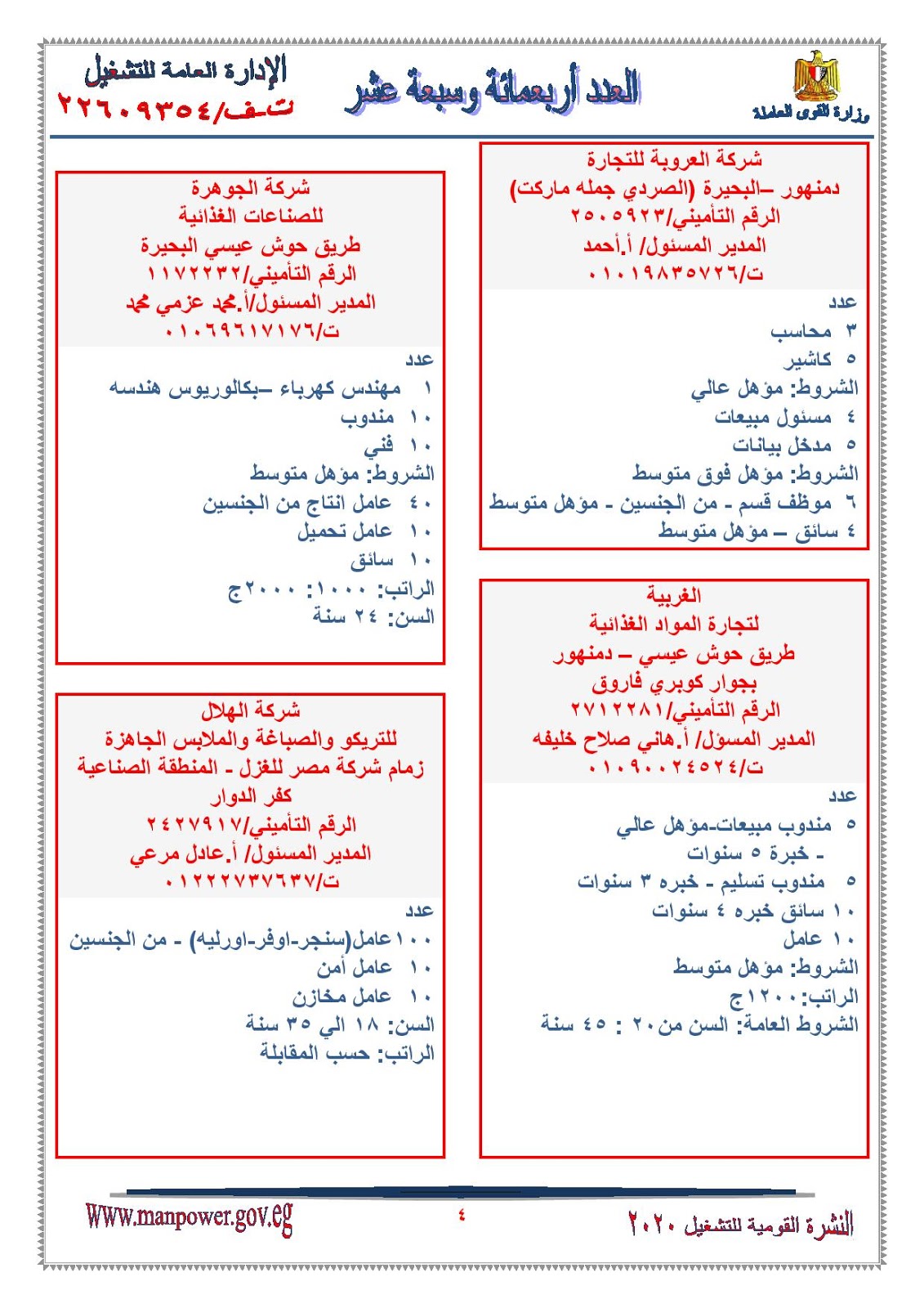 وظائف وزارة القوى العاملة خلال شهر يناير 2020 ميت غمر ميت غمر دقهلية مدينة ميت غمر