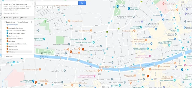 One Day of Dublin History Map