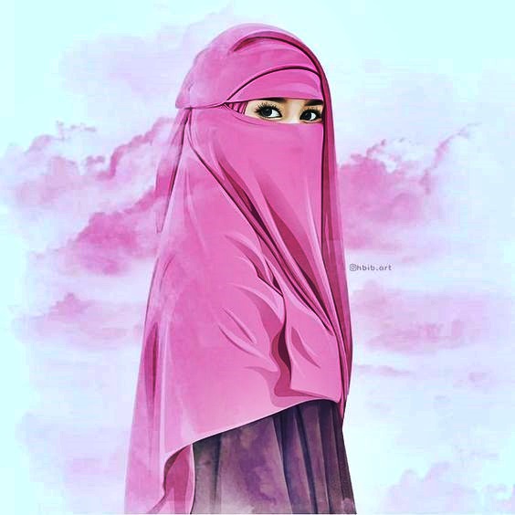 Gambar kartun muslimah bercadar