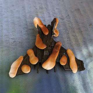 Masked Lightning with Brown paint laid down