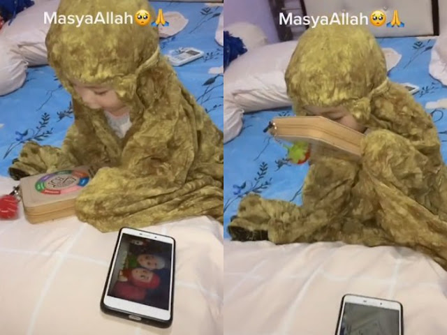 Bayi Lucu ini Lebih Pilih Al Quran Dibanding HP, Netizen Malu Sendiri