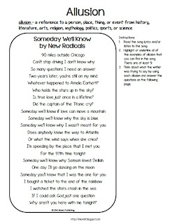 Tunes Tuesday - Do YOU teach ALLUSION? - I'm Lovin' Lit