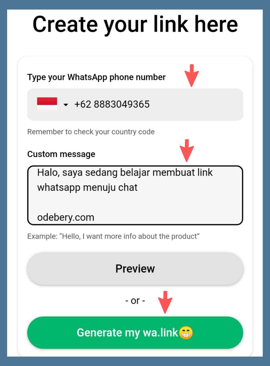 Cara membuat link whatsapp