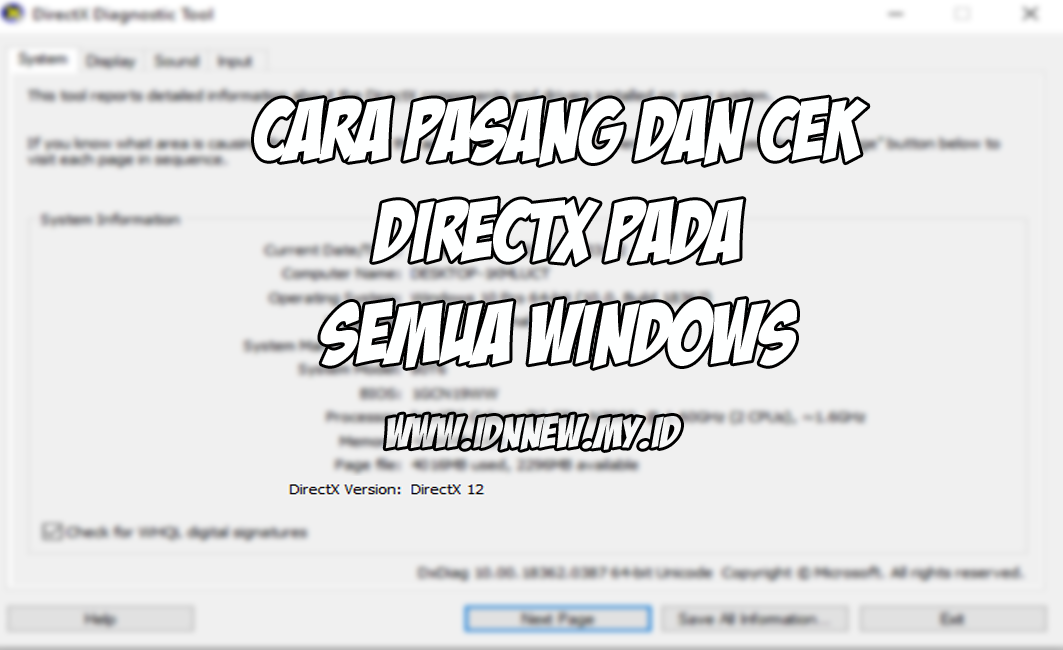 cara update direct x cara update direct x
