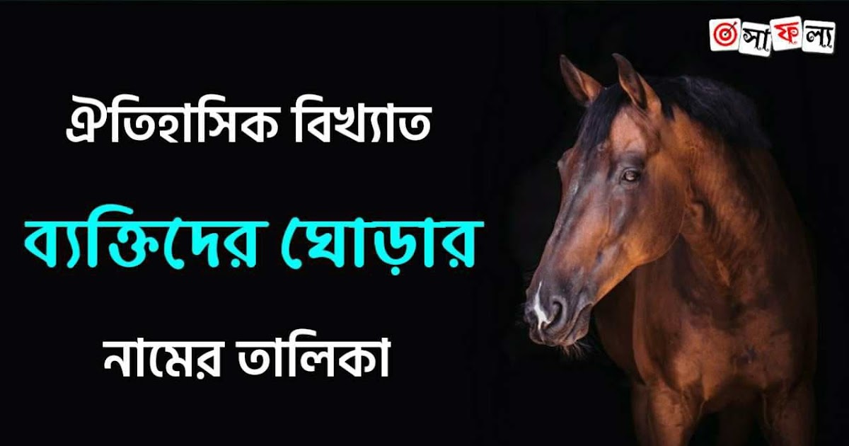 ঐতিহাসিক বিখ্যাত ব্যক্তিদের ঘোড়ার নামের তালিকা PDF List of