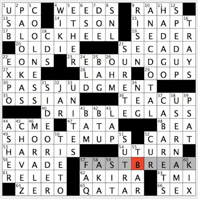 Bard of Gaelic legend / WED 1-18-17 / Boyfriend after breakup perhaps /  Inept boxers in slang - Rex Parker Does the NYT Crossword Puzzle