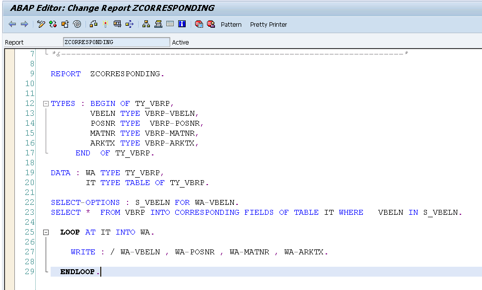 SAP TECH Corresponding fields of Table