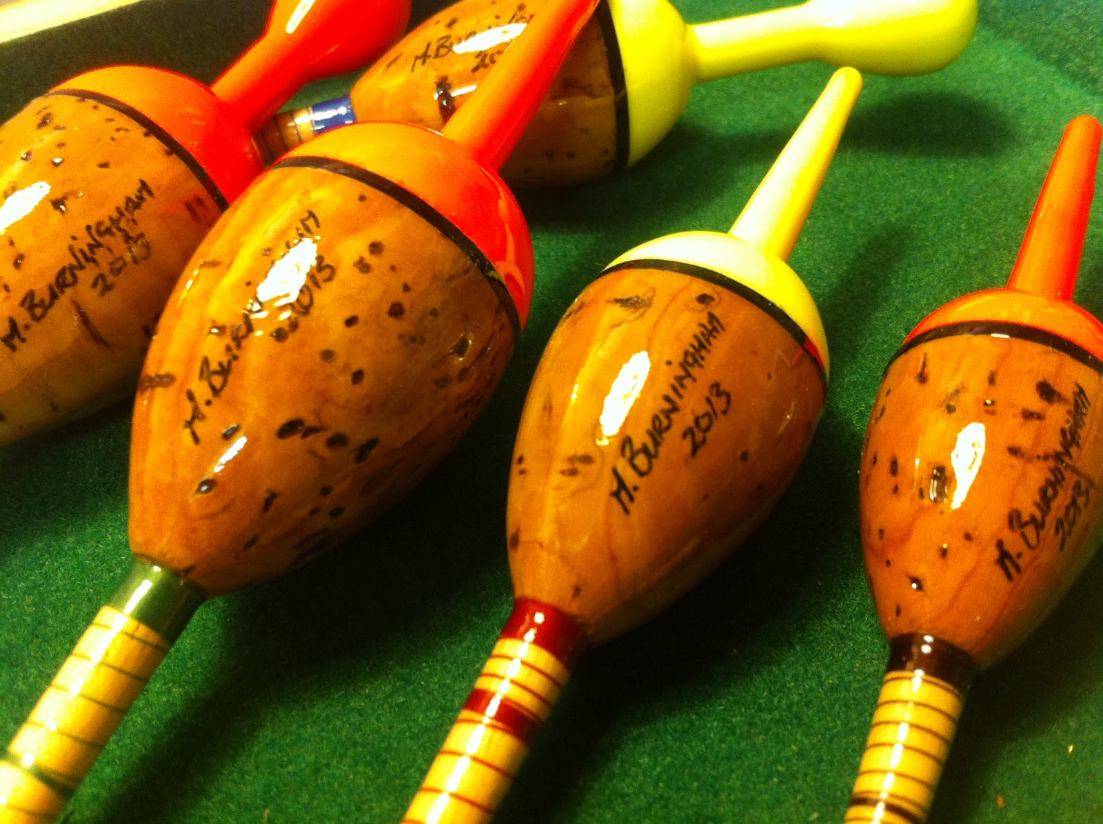 Handmade Fishing Floats by Mark Burningham. Just finished this mixed