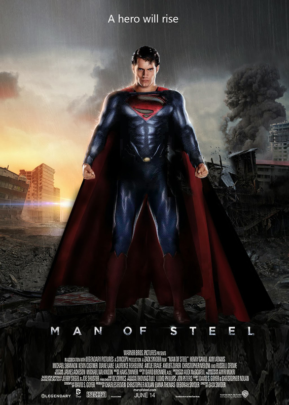 MAN OF STEEL Movie POSTER 27 x 40 Henry Cavill, Amy Adams, UKC