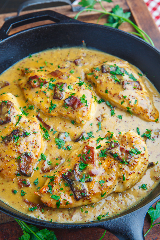 Creamy Bacon Honey Dijon Skillet Chicken Recipe on Closet Cooking
