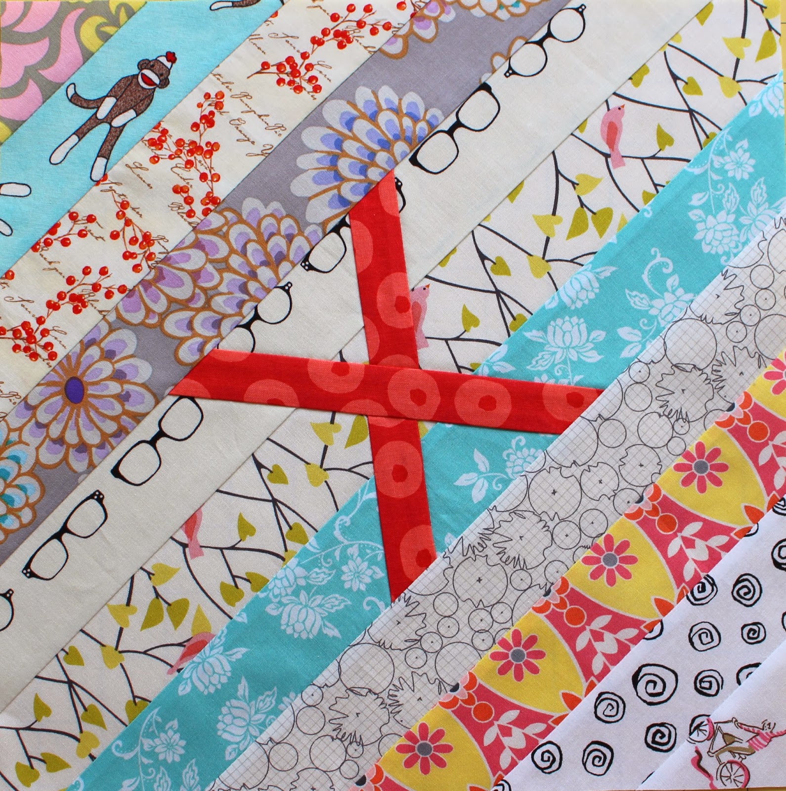 Selvage Blog Improved String Quilt Block