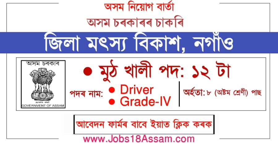 DFDO Nagaon Recruitment 2021 - 12 Driver And Grade IV Vacancy