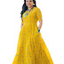 Women's Long Embroidered Rayon Kurti, Yellow