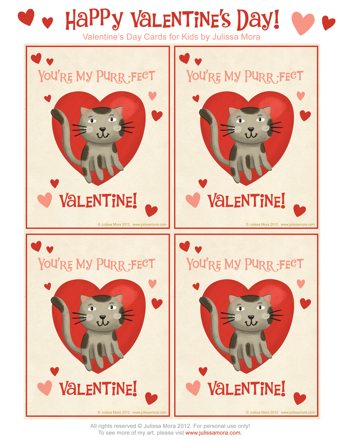 Free Valentines Card Printable Girl