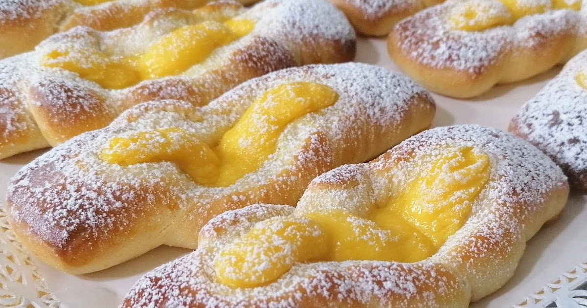 Trecce brioches con crema pasticcera