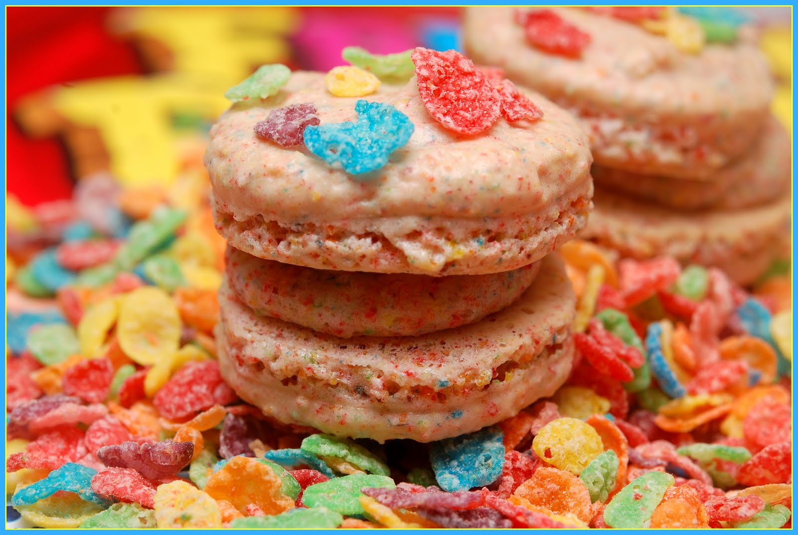 FRUITY PEBBLE MACARONS! Hugs and Cookies XOXO