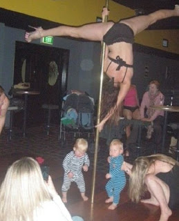 Pole dancing with children