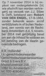 Oliedomme en laffe leugenaar Robert VAN DEN ENGEL (zonder vaste woon- en/of verblijfplaats) aka Robert Engel aka WillemDePoes veroordeeld.