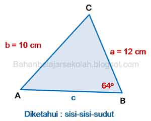 Penggunaan aturan sinus pada segitiga