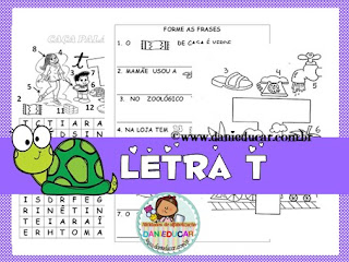 Atividades de alfabetização, atividades do alfabeto, Letra T, 