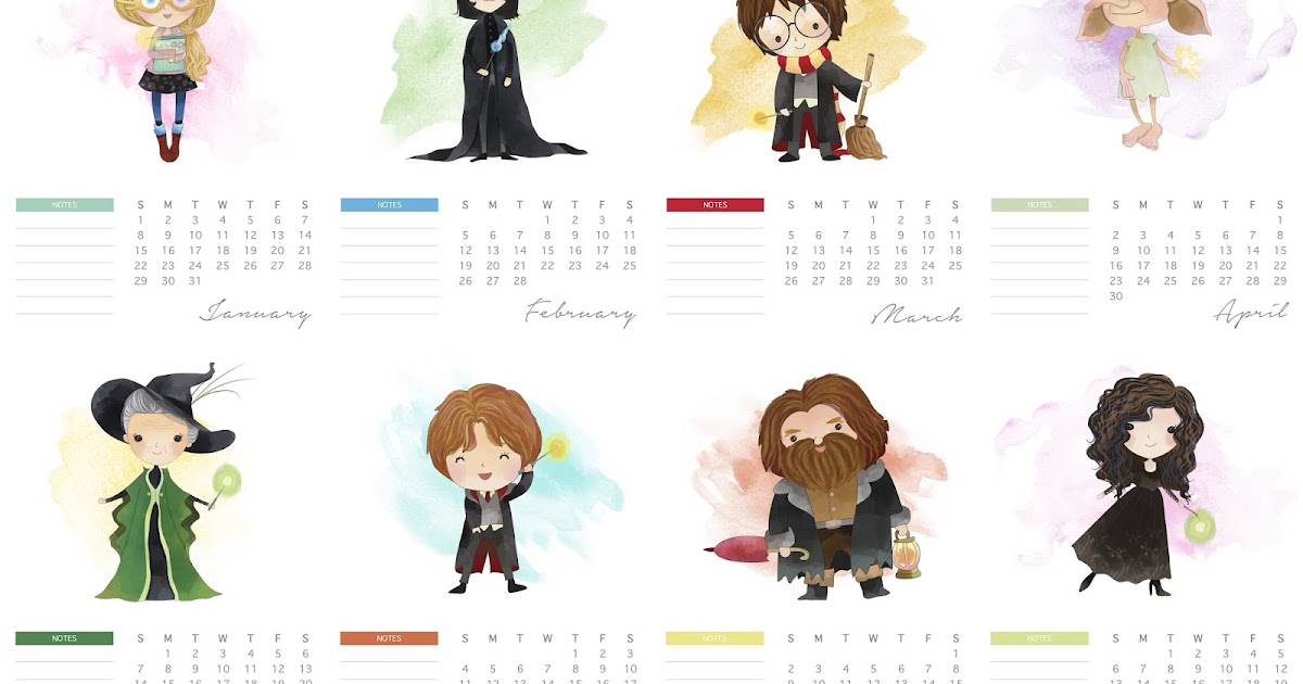Free Printable 2017 Harry Potter Calendar. - Oh My Fiesta! for Geeks