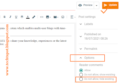 Disable Comment Box on Blogger blog Posts/Pages 2