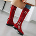 Boots Wedge Heel Shoes-Buckle Mid