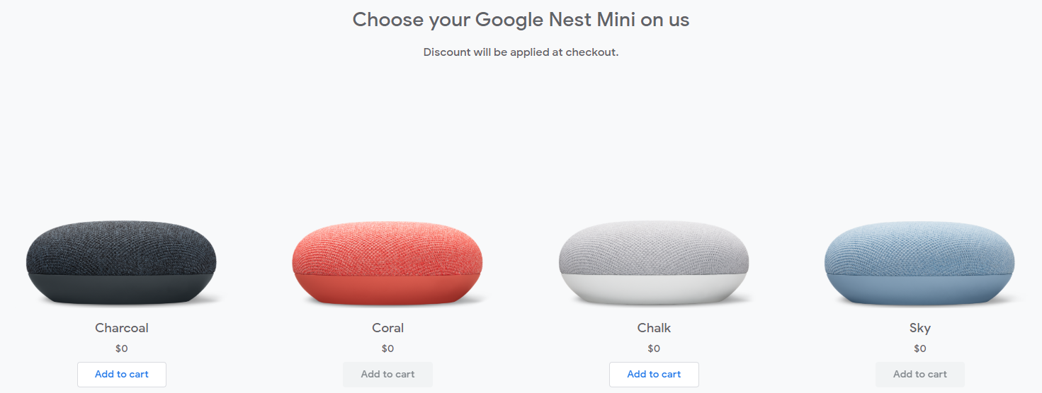 Free Google Nest Mini for current Google Fi users