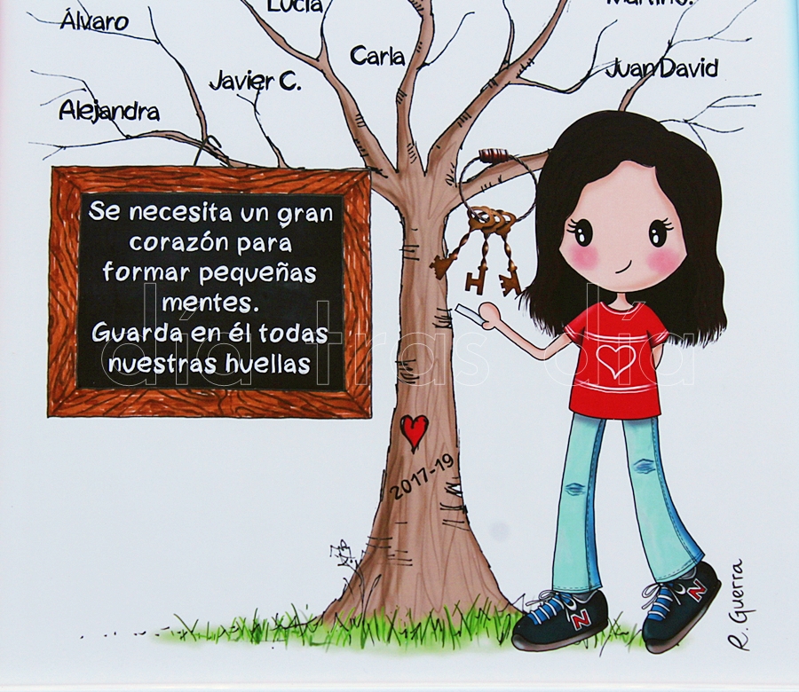 Árbol huellas profe personalizado