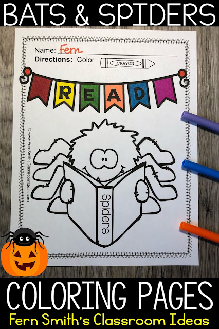 Click Here To Download This Bats and Spiders Coloring Pages Resource Today!