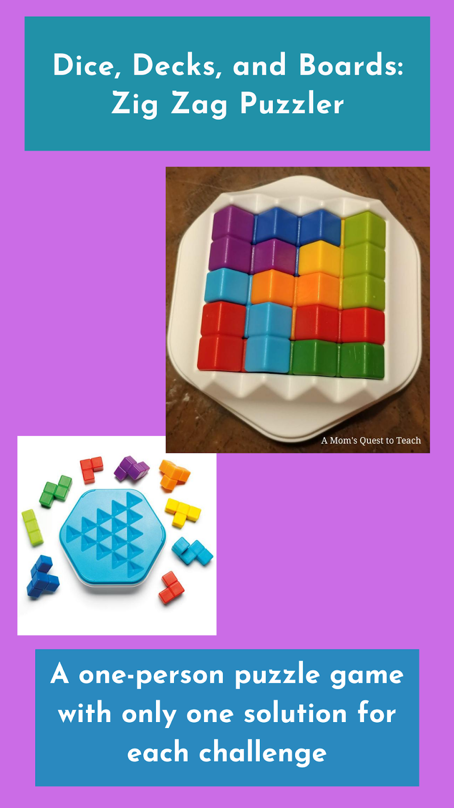A Mom's Quest to Teach Dice, Decks, and Boards Zig Zag Puzzler Review