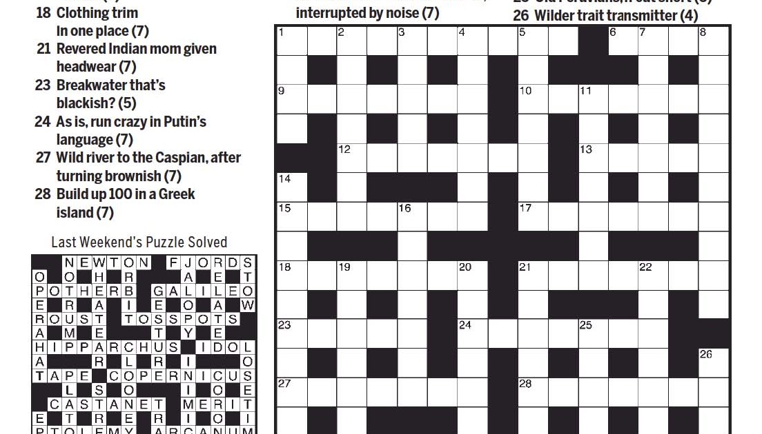 National Post Cryptic Crossword Forum Saturday, November 20, 2021