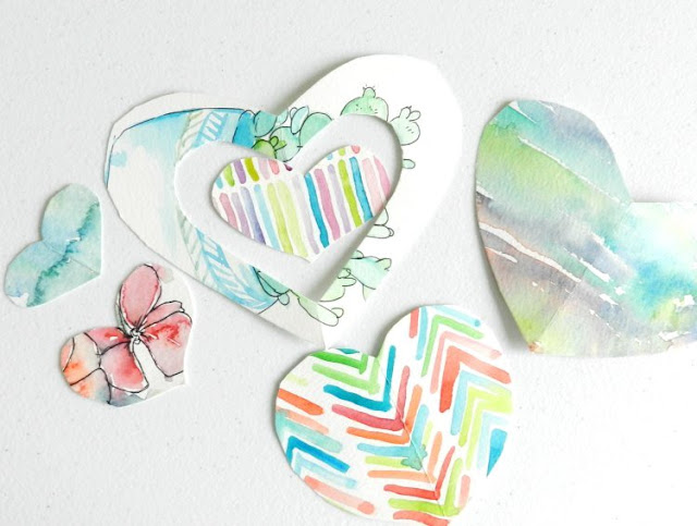 Watercolor Paper Hearts: grow creative